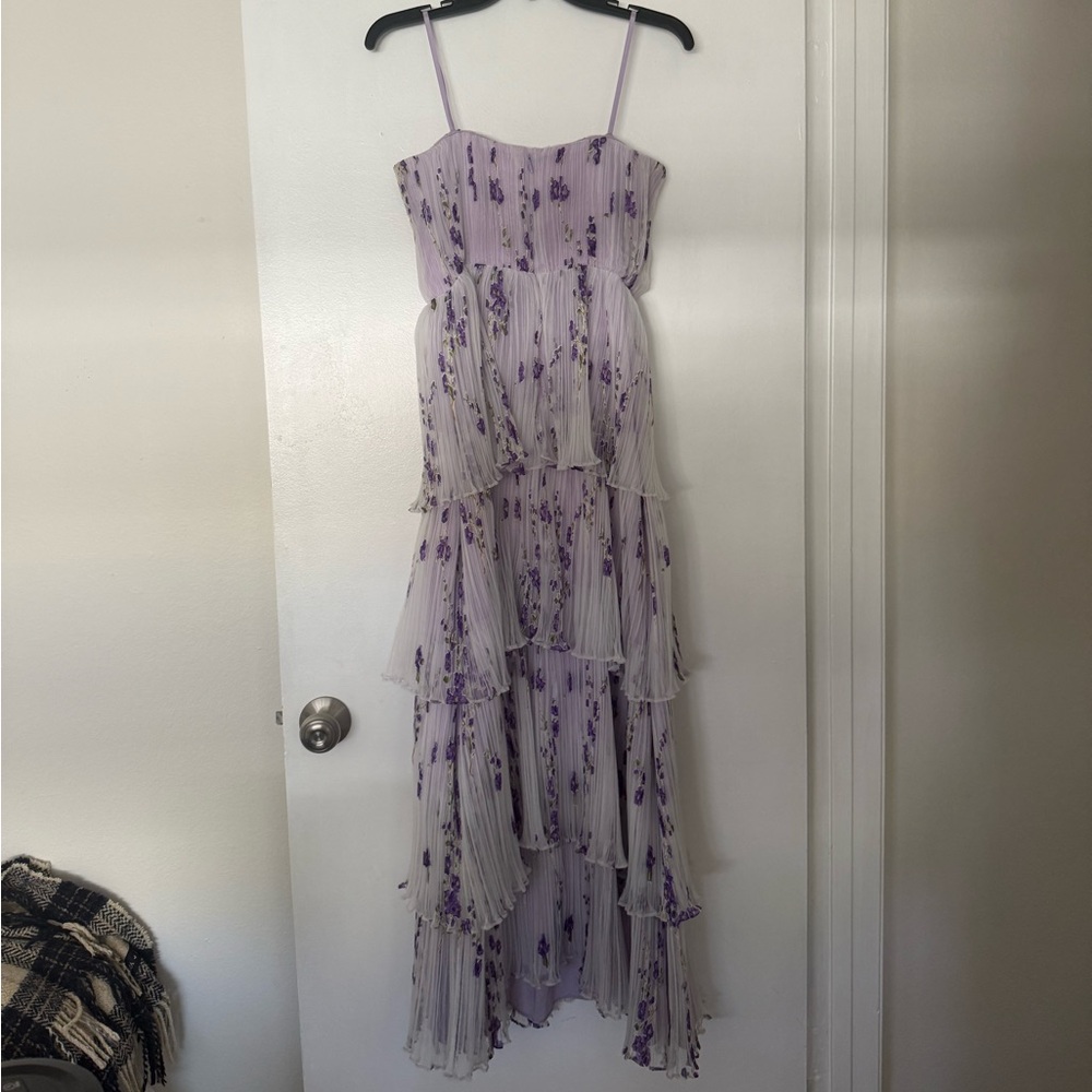 Dress the Population Lavender Floral Strapless Maxi Dress - Picture 4 of 5